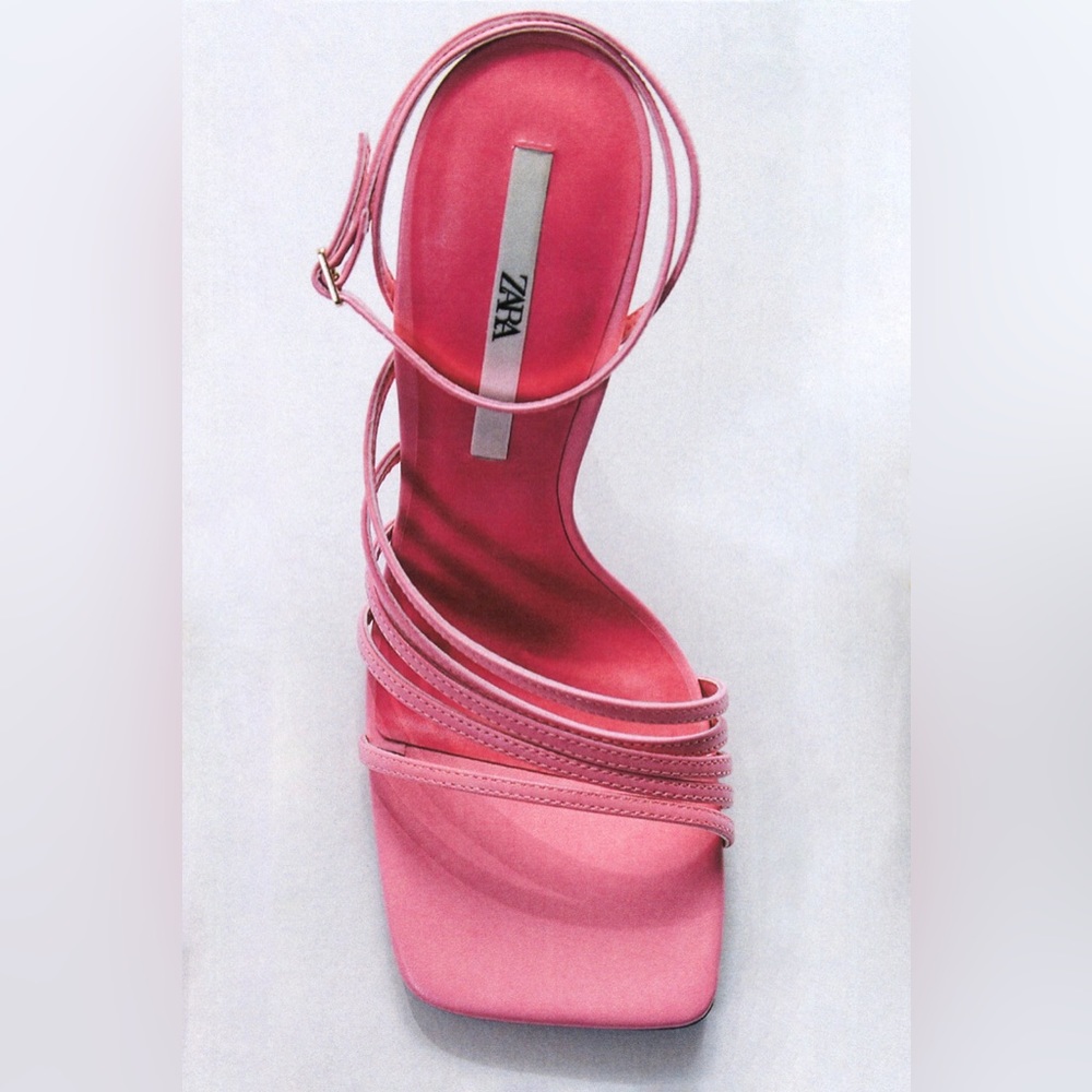 Zara pink strappy heels size 40 and USA 9 NWOT